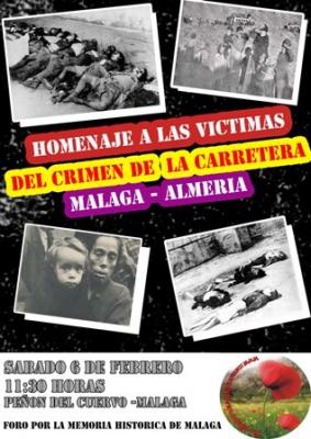 Homenaje a las víctimas del crimen de la Carretera Málaga-Almería (carretera de la muerte)